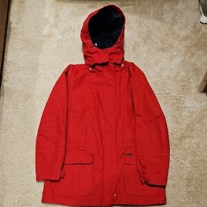 FACONNABLE WOMEN"S RED HOODED JACKET     SIZE M